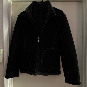 Braetan Black Fleece Jacket with Gray Lining